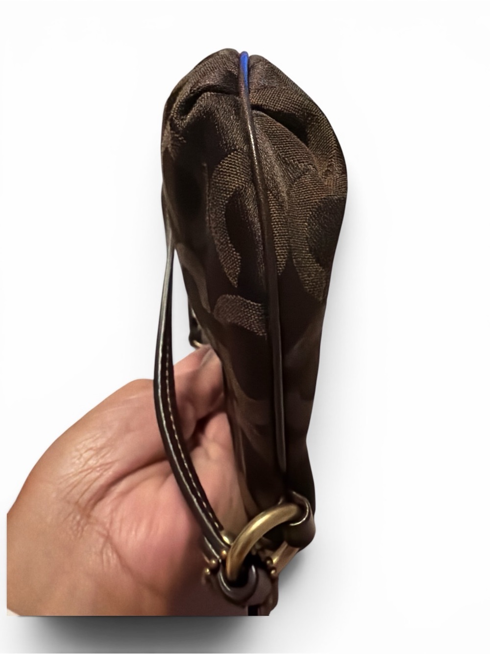 Coach Brown Signature Wristlet with Gold Hardware - Picture 6 of 10